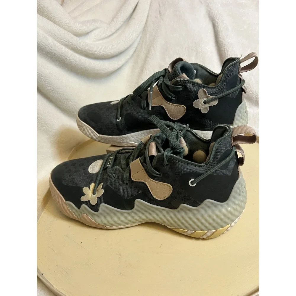 Adidas Harden Vol 6 Green Oxide Monogram Yellow Linen GW9032 Mens 10.5